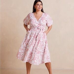 Floral Pink Wrap Dress
